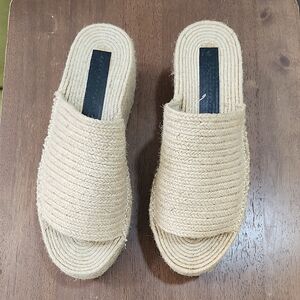 Zara Beige Woven Mules